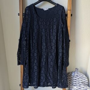 Ingrid & Isabel Women's Maternity Navy Lace Evening Mini Dress - Size M